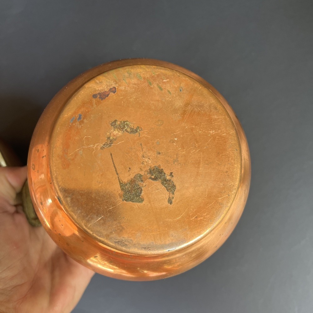 VTG Copper Potpourri Pot Primitive Copper Cachepot Cauldron x2 Taiwan Decor Set - Picture 10 of 11